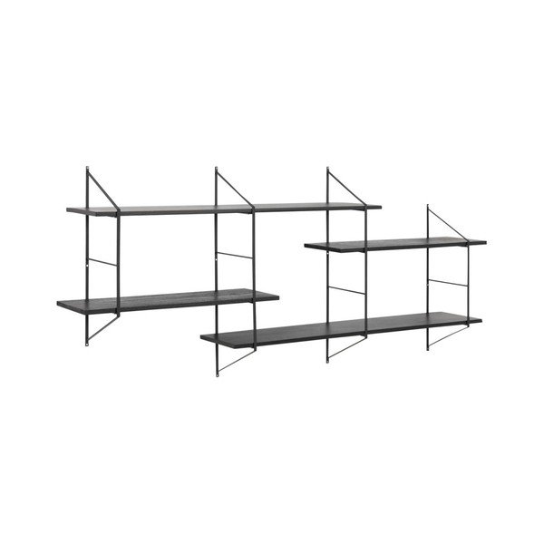 Czarna półka ścienna Actona Belfast, 191x79 cm-image-1