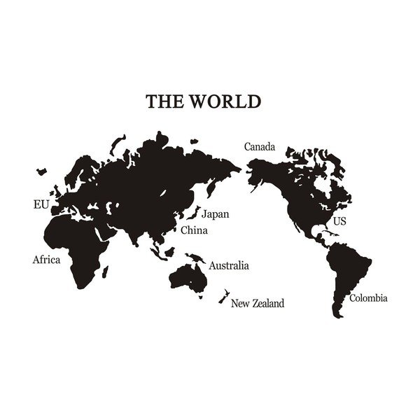 Naklejka dekoracyjna Mapamundi Black-image-1