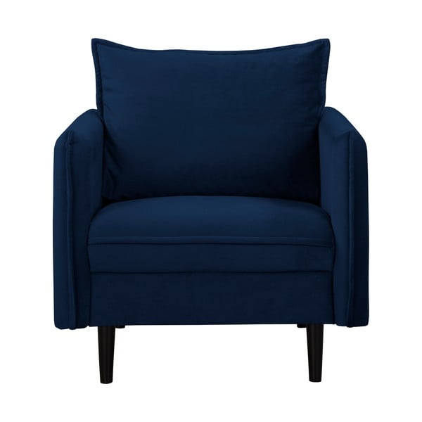 Ciemnoniebieski aksamitny fotel Juli – Ropez-image-1