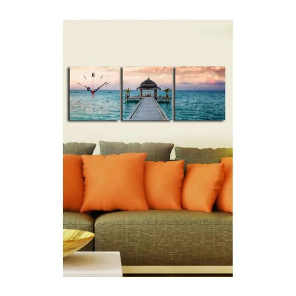 Obraz z zegarem Molo, 90x28 cm-image-1