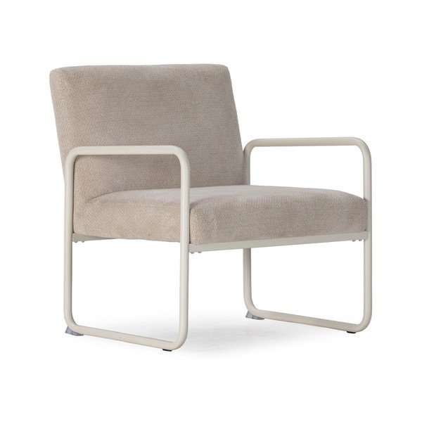 Beżowy fotel z tkaniny szenilowej Vince – MOME