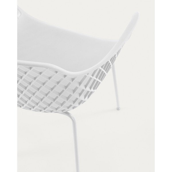 Białe metalowe krzesło ogrodowe Quinn – Kave Home-image-4