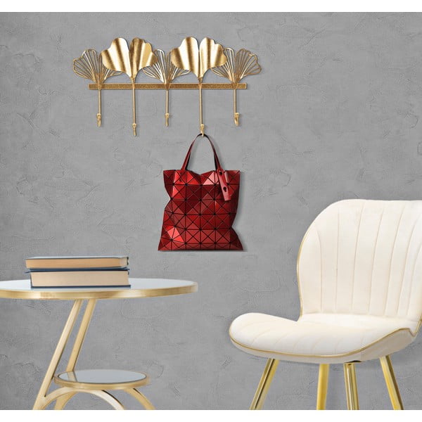 Metalowy wieszak ścienny w kolorze złotym Leaves – Mauro Ferretti-image-1