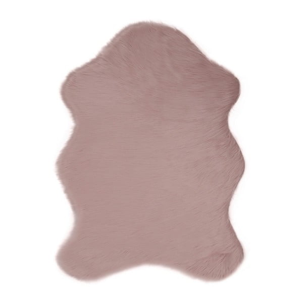 Różowy dywan ze sztucznej skóry Pelus Powder, 75x100 cm