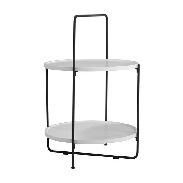 Biało-czarny stolik sømcasa Alessio, ø 45 cm-image-1