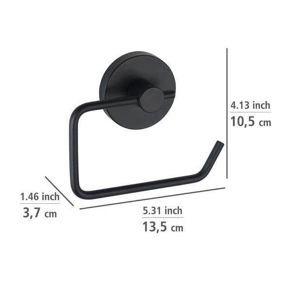 Czarny uchwyt na papier toaletowy Wenko Vacuum-Loc® Milazzo-image-1