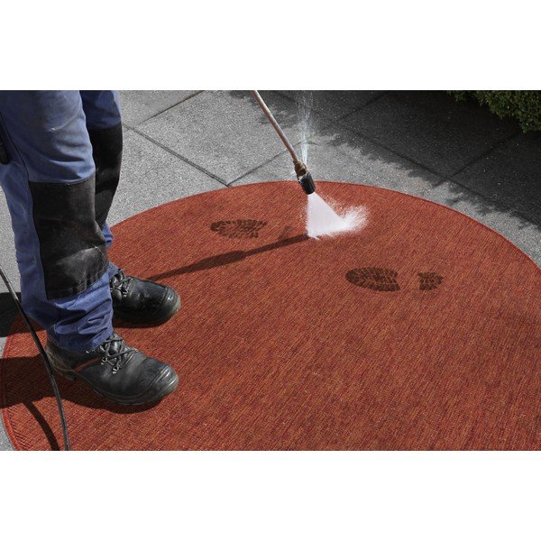 Ceglasty dywan dwustronny NORTHRUGS Miami, Ø 200 cm-image-1