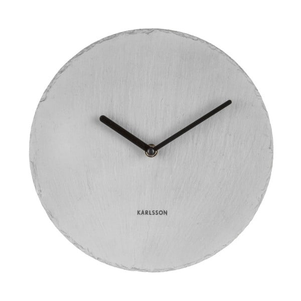 Szary zegar ścienny z łupku Karlsson Slate, ⌀ 25 cm