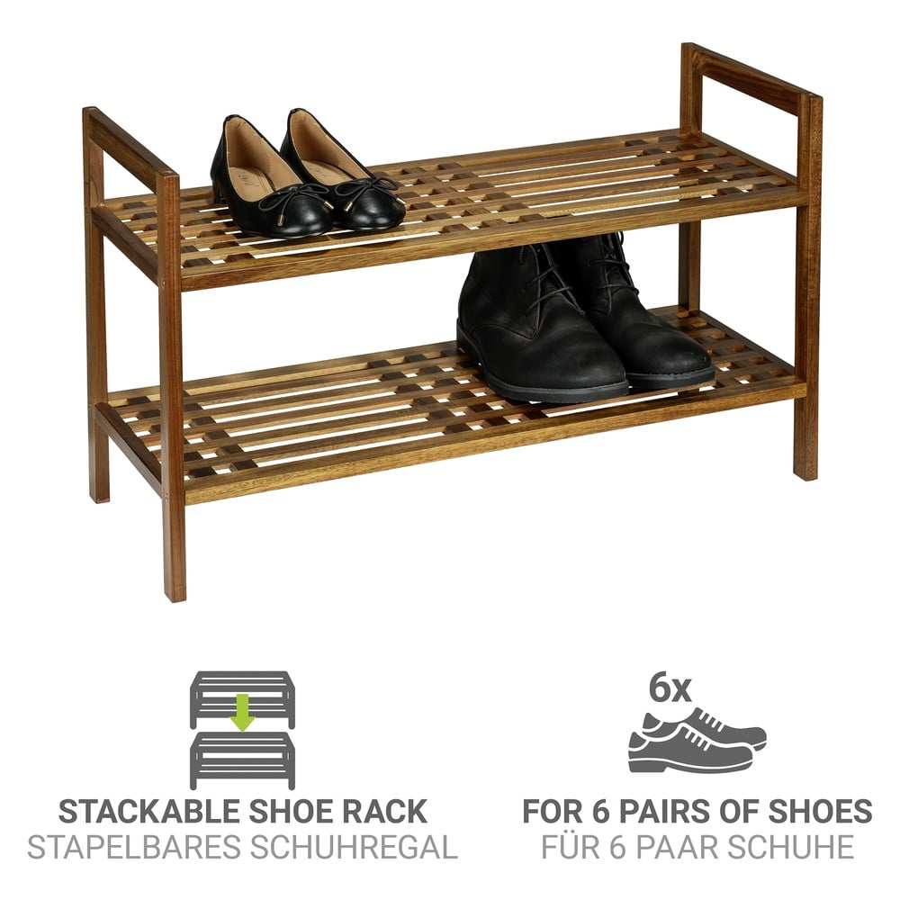 Regał na buty z litego drewna akacjowego w naturalnym kolorze 69x40,5x27 cm Fondi – Wenko (zdjęcie 8)