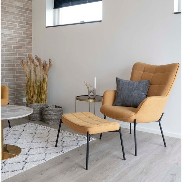 Okrągły stolik w kolorze złotym ø 48 cm Venezia – House Nordic-image-4