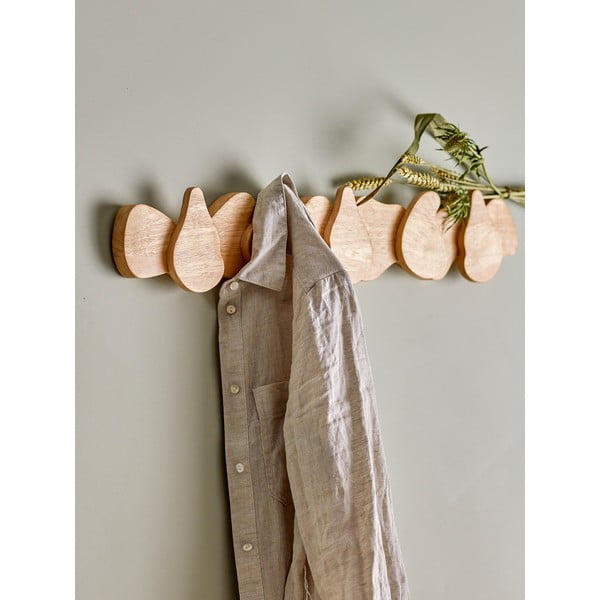 Wieszak ścienny z litego drewna kauczukowego w naturalnym kolorze Ross – Bloomingville-image-1