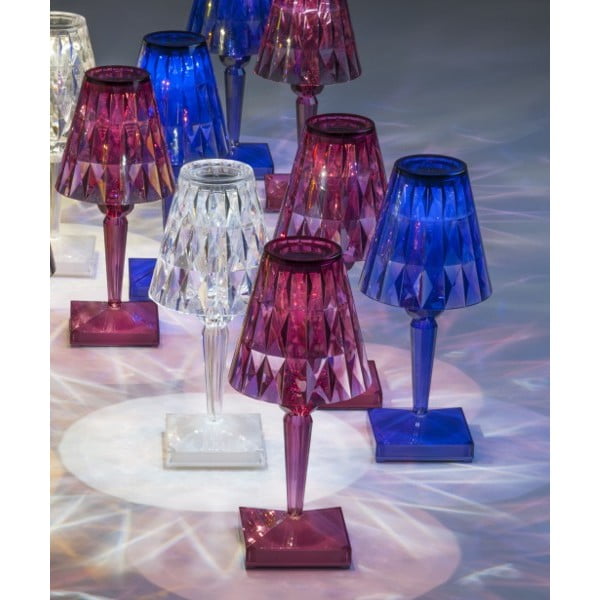 Różowa przezroczysta lampka stołowa Kartell Battery-image-1