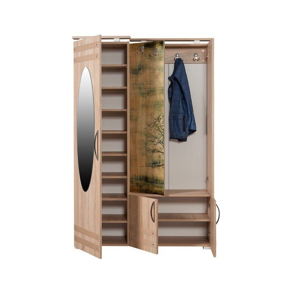 Brązowy zestaw do przedpokoju z lustrem Síhirlí Tree, wys. 195 cm-image-2