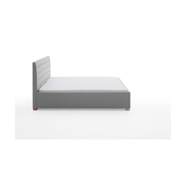 Jasnoszare tapicerowane łóżko dwuosobowe bez stelaża 180x200 cm Malia – Meise Möbel-image-3