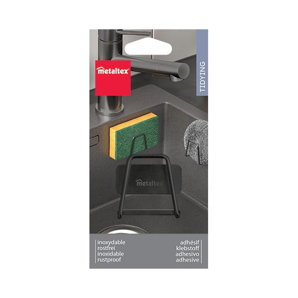 Metalowy uchwyt na gąbkę bez wiercenia – Metaltex-image-3