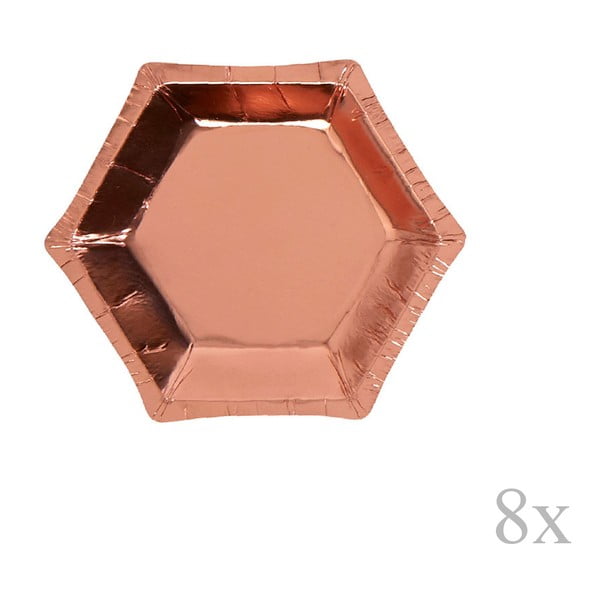 Zestaw 8 różowych tacek z połyskiem Neviti Glitz & Glamour, ⌀ 12,5 cm