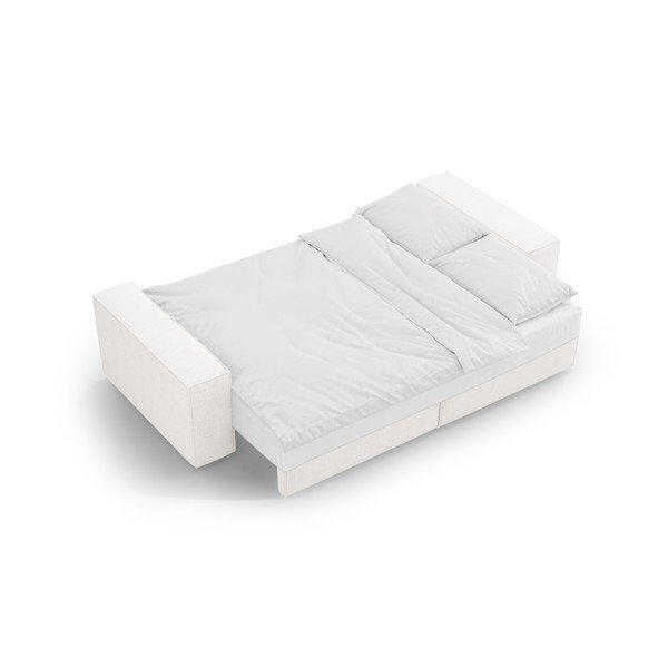 Biała rozkładana sofa z materiału bouclé 247 cm Jodie – Micadoni Home-image-4