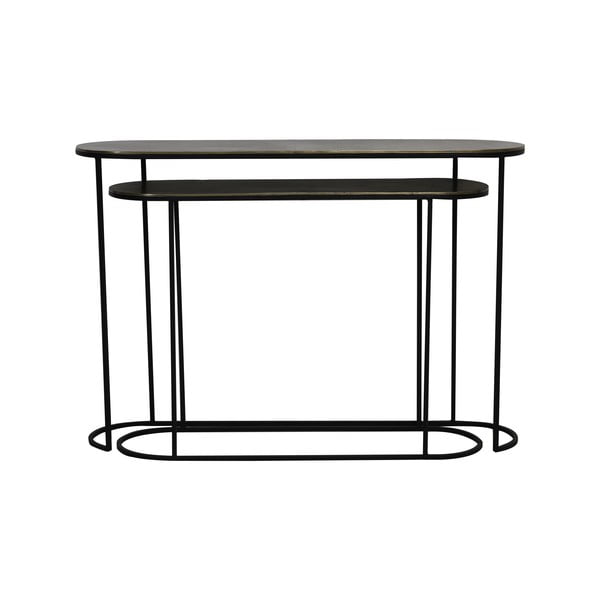 Metalowe konsole w kolorze brązu zestaw 2 szt. 28x118 cm Bocov – Light & Living-image-2