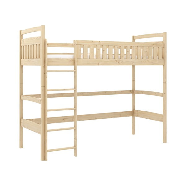 Podwyższone łóżko dziecięce z drewna sosnowego 90x200 cm Mia – Lano Meble