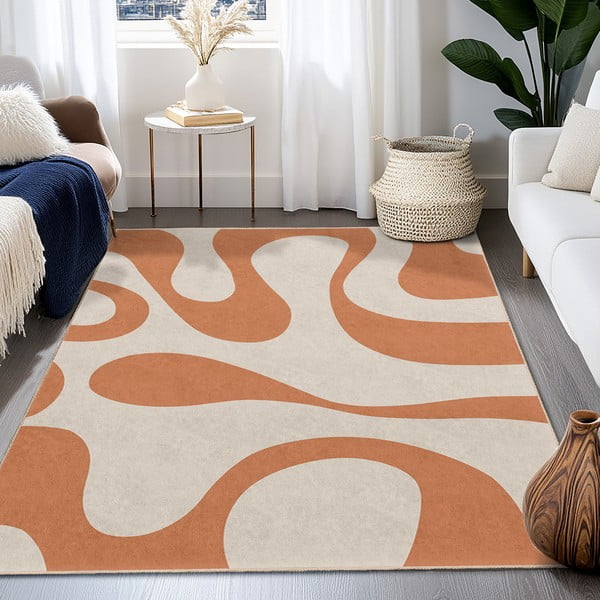 Pomarańczowy dywan odpowiedni do prania 80x150 cm Caramel Latte – Mila Home-image-4