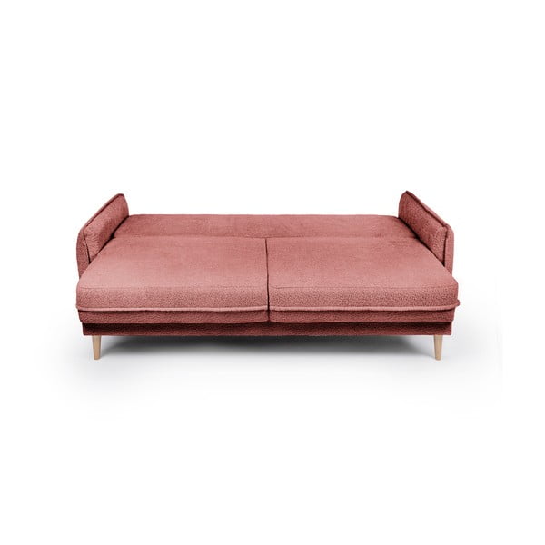 Czerwona rozkładana sofa z materiału bouclé 215 cm Patti – Bonami Selection-image-3
