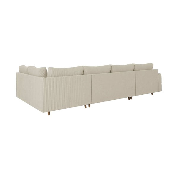 Kremowy sztruksowy narożnik (lewostronny/w kształcie litery U) Ariella – Ropez-image-2