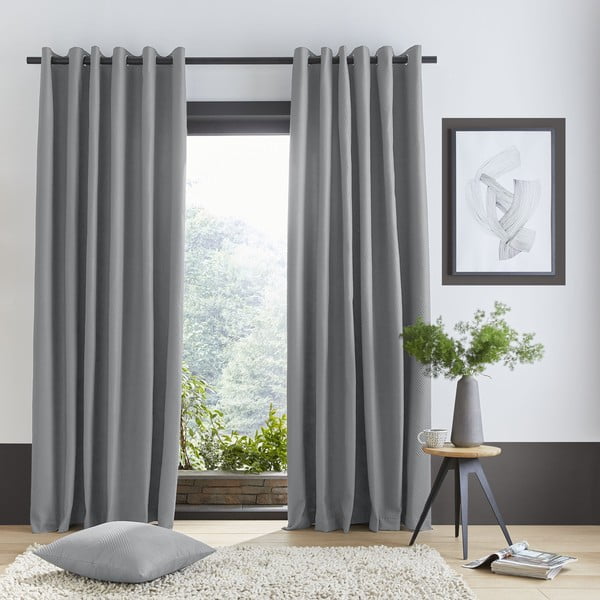 Szare zasłony zestaw 2 szt. 229x168 cm Pinsonic – Catherine Lansfield-image-1