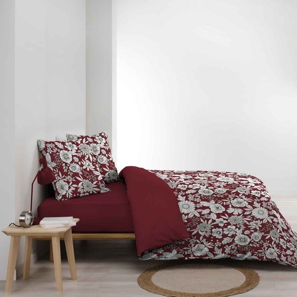 Czerwono-biała bawełniana pościel dwuosobowa 240x220 cm Milady – douceur d'intérieur-image-1