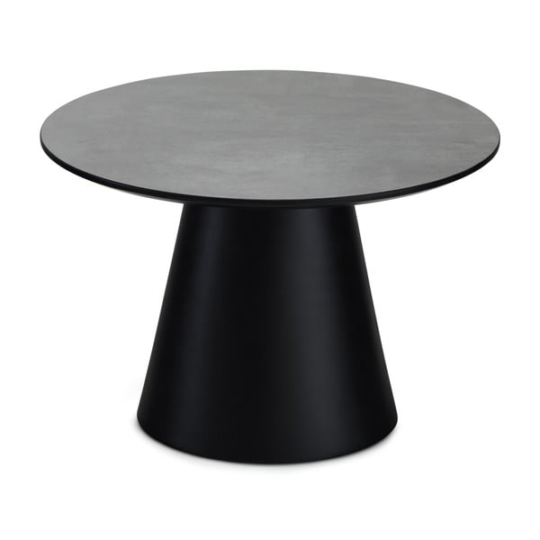 Czarno-ciemnoszary stolik z blatem w dekorze marmuru ø 60 cm Tango – Furnhouse