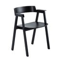 Czarne krzesło z podłokietnikami z litego drewna dębowego Flip – Gazzda