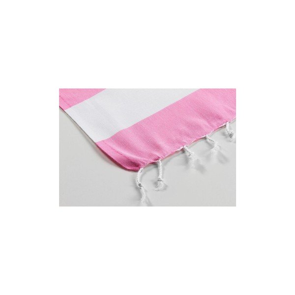 Ręcznik hammam Myra Pink White, 100x180 cm-image-1