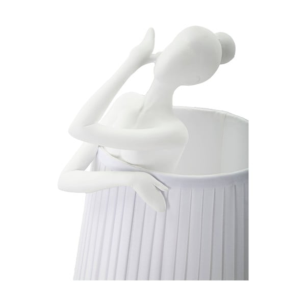 Biała lampa stołowa z tekstylnym kloszem (wysokość 62,5 cm) Ballet – Mauro Ferretti-image-3