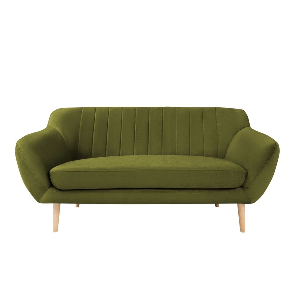 Zielona aksamitna sofa Mazzini Sofas Sardaigne, 158 cm