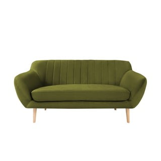 Zielona aksamitna sofa Mazzini Sofas Sardaigne, 158 cm