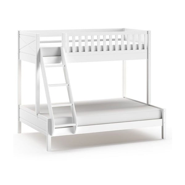 Białe piętrowe łóżko dziecięce 140x200/90x200 cm Scott – Vipack-image-2