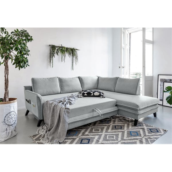 Jasnoszary narożnik rozkładany Miuform Charming Charlie L, prawostronny-image-4