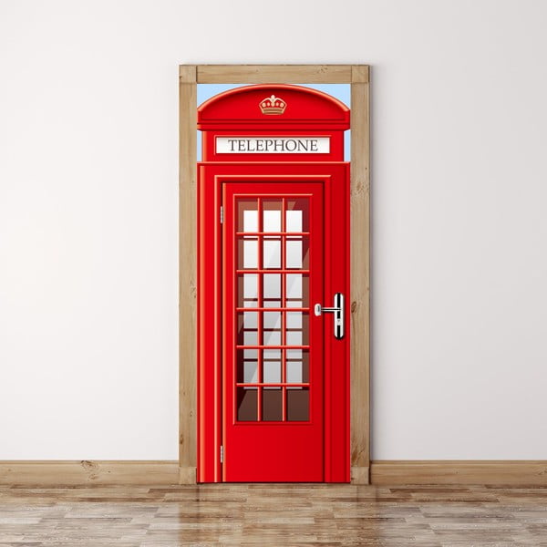 Tapeta na drzwi WALPLUS UK Telephone Booth, 88x200 cm