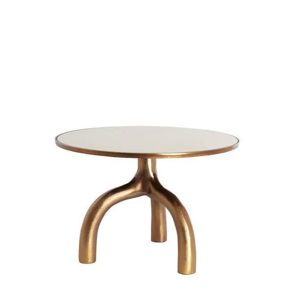 Szklany okrągły stolik w kolorze brązu i beżu ø 65 cm Mello – Light & Living