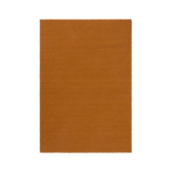 Musztardowy dywan z mieszanki wełny tkany ręcznie 160x230 cm Row – Jotex