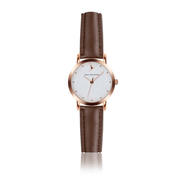 Zegarek damski z brązowym paskiem ze skóry Emily Westwood Vintage