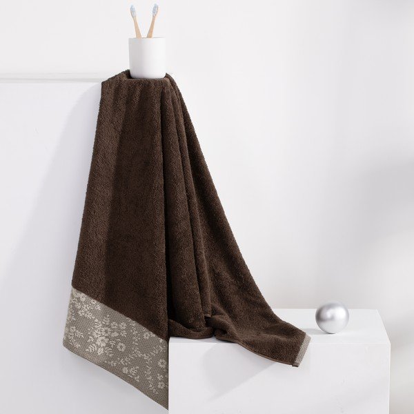 Brązowy bawełniany ręcznik frotte 50x90 cm Crea – AmeliaHome-image-2