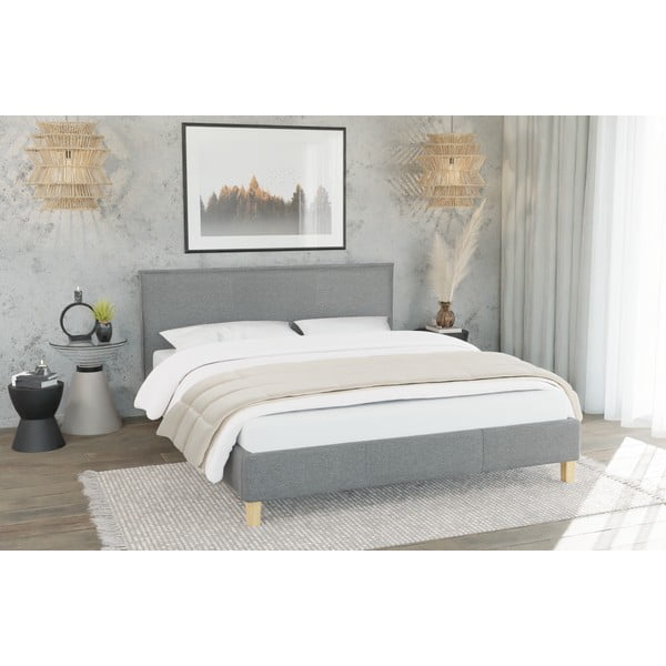 Tapicerowane łóżko ze stelażem 90x200 cm Tina – Ropez-image-2