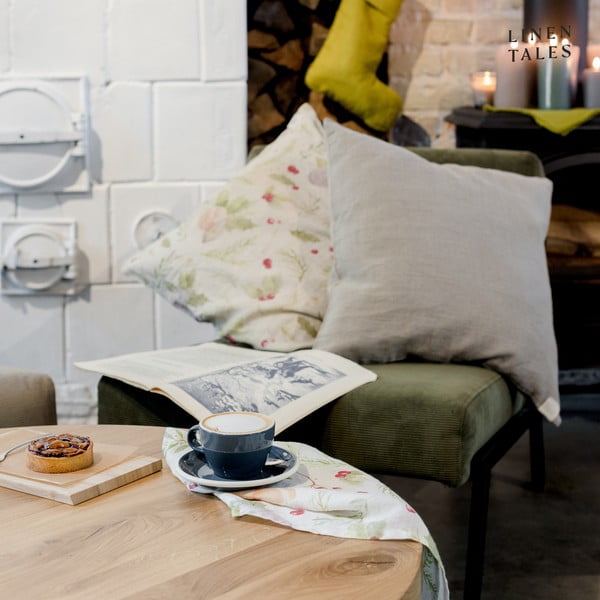 Świąteczna lniana poszewka na poduszkę Linen Tales Jingle Bells, 40x40 cm-image-1