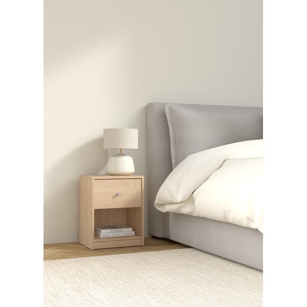 Szafka nocna w dekorze dębu z półkami May – Tvilum-image-1
