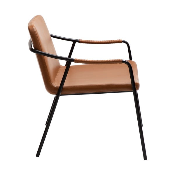 Brązowy fotel z imitacji skóry Boto – DAN-FORM Denmark-image-3