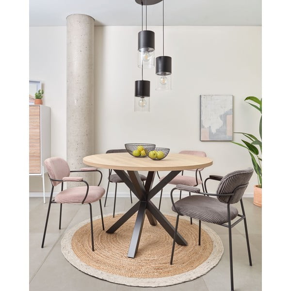 Czarno-naturalny okrągły stół ø 120 cm Argo – Kave Home-image-1