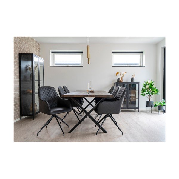 Ciemnoszary tapicerowany fotel jadalniany Harbo – House Nordic-image-2