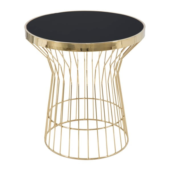 Okrągły stolik w czarno-złotym kolorze Mauro Ferretti Glam, wys.63 cm