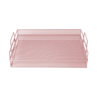 Różowy metalowy organizer na dokumenty PT LIVING Holder, 25x36 cm