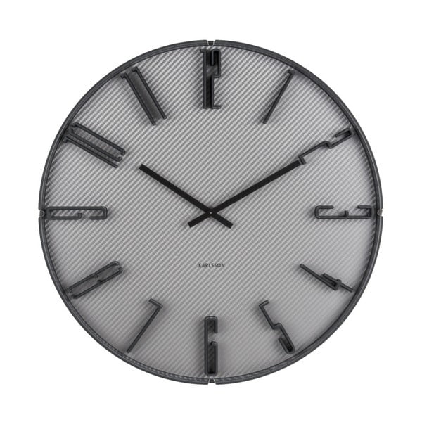 Szary zegar ścienny Karlsson Sentient, ⌀ 40 cm